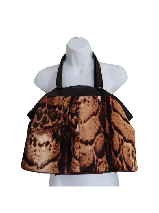 Paolo Masi Italian Leather Calf Hair Animal Print Handbag Mob Wife Loud Luxury - Picture 2 of 16